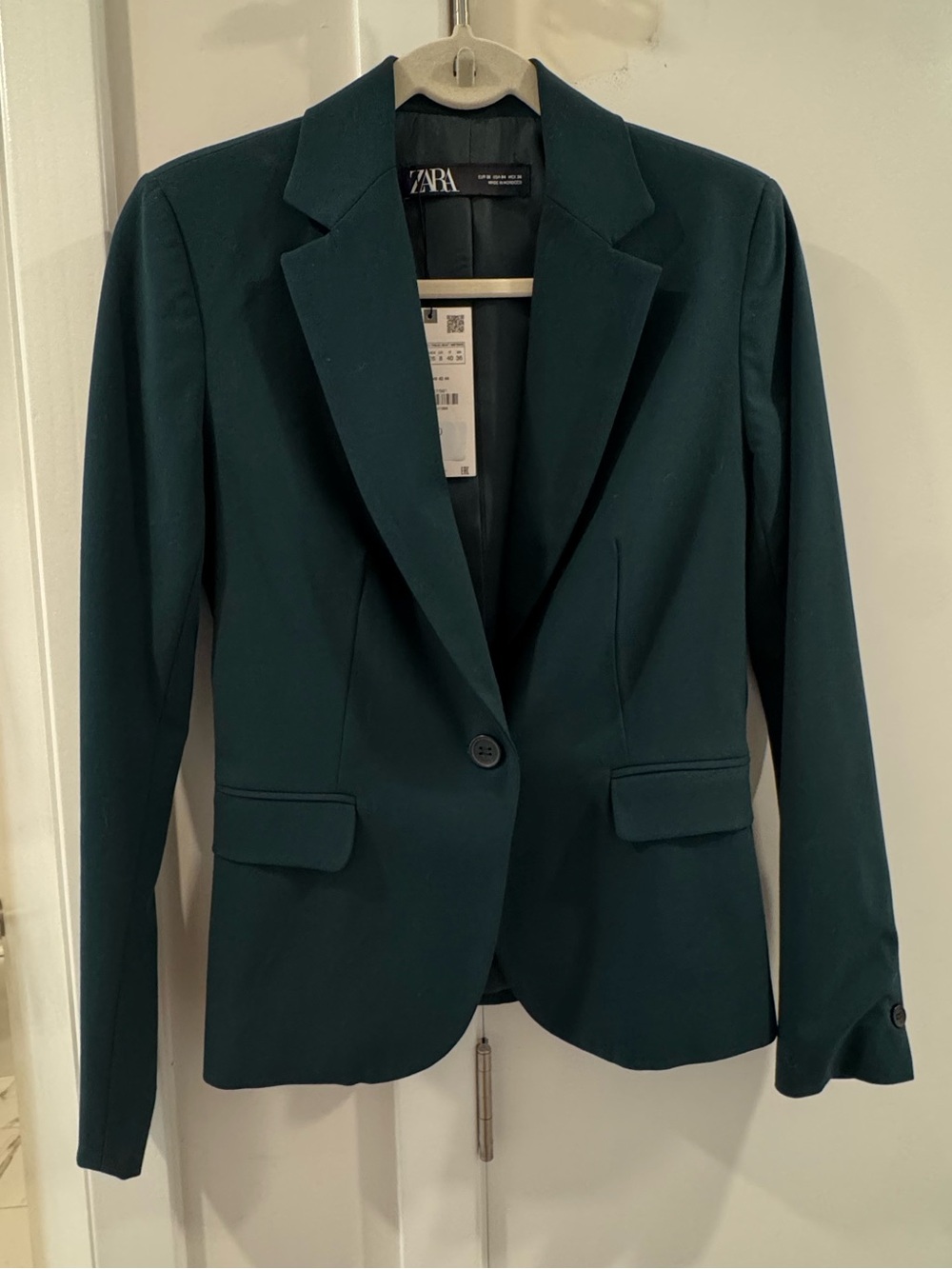 NWT Zara Emerald Green Single-Button Tailored Blazer